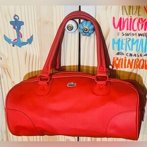 Lacoste Red Bowling Bag Purse